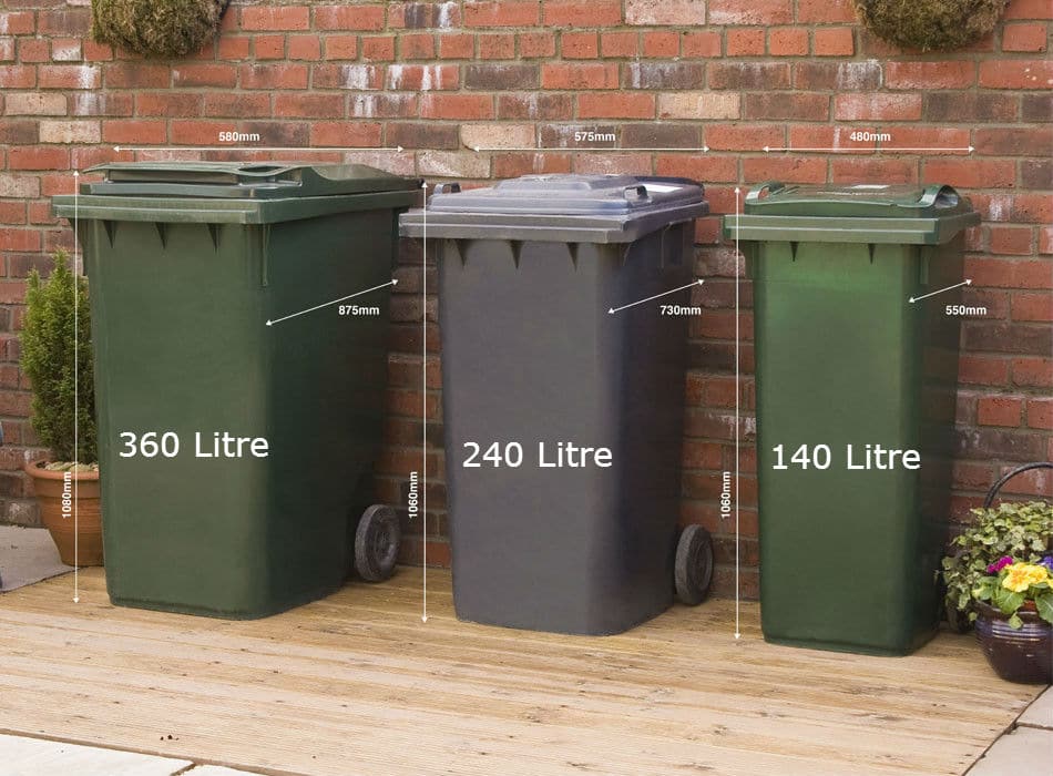 size guide wheelie bin storage