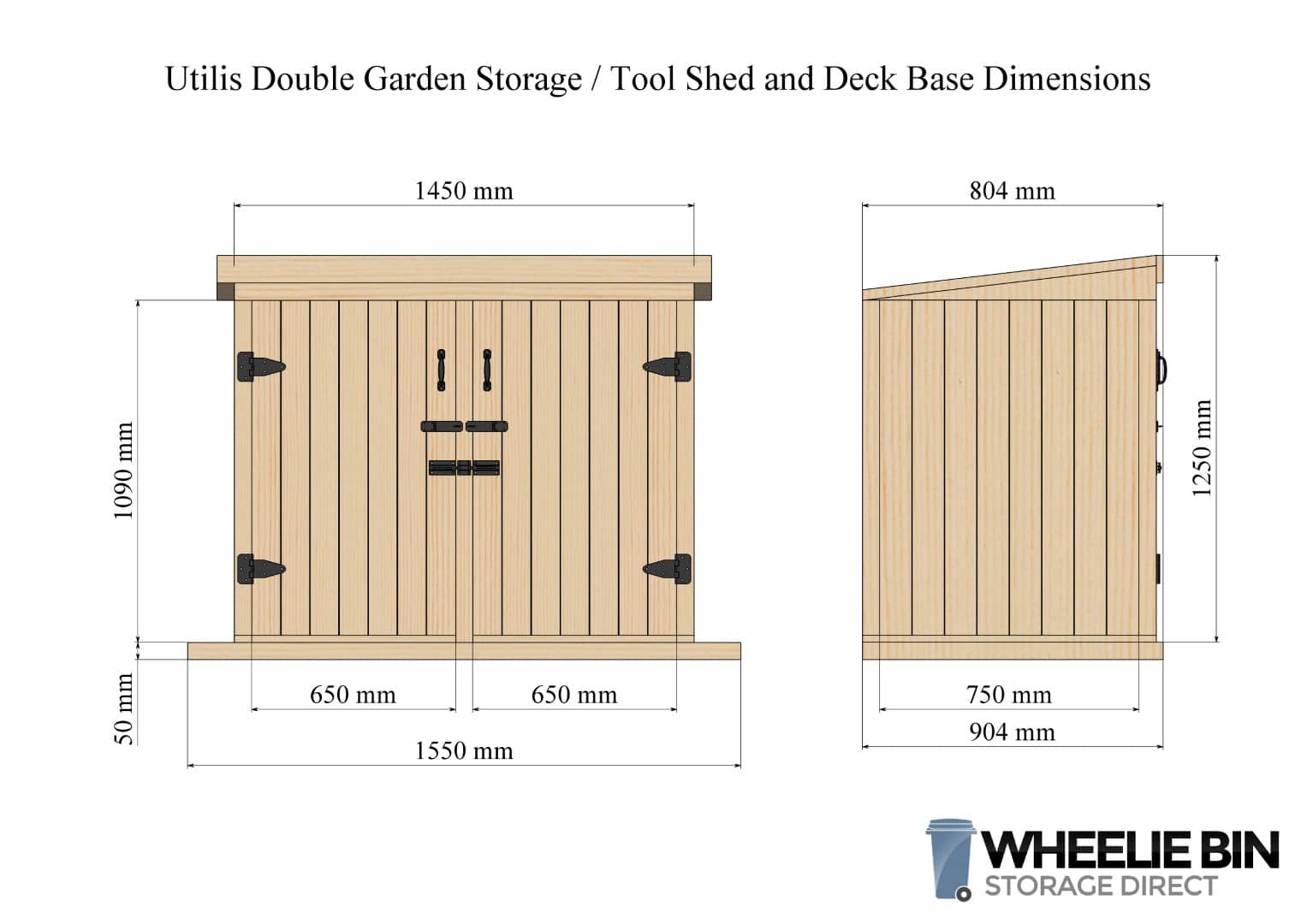 Utilis Double Garden Store Dimensions
