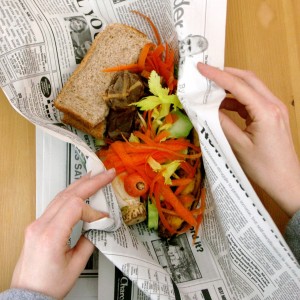 Wrap Food in Newspaper