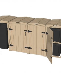Bellus Double Wheelie Bin & 4 Recycling Box Storage