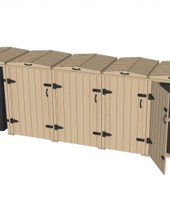 Bellus Triple Wheelie Bin & 4 Recycling Box Storage