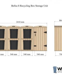 Bellus 8 Recycling Box Storage Unit Dimensions