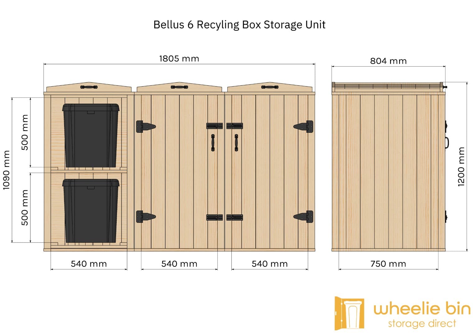 bellus 6 recycling box storage unit
