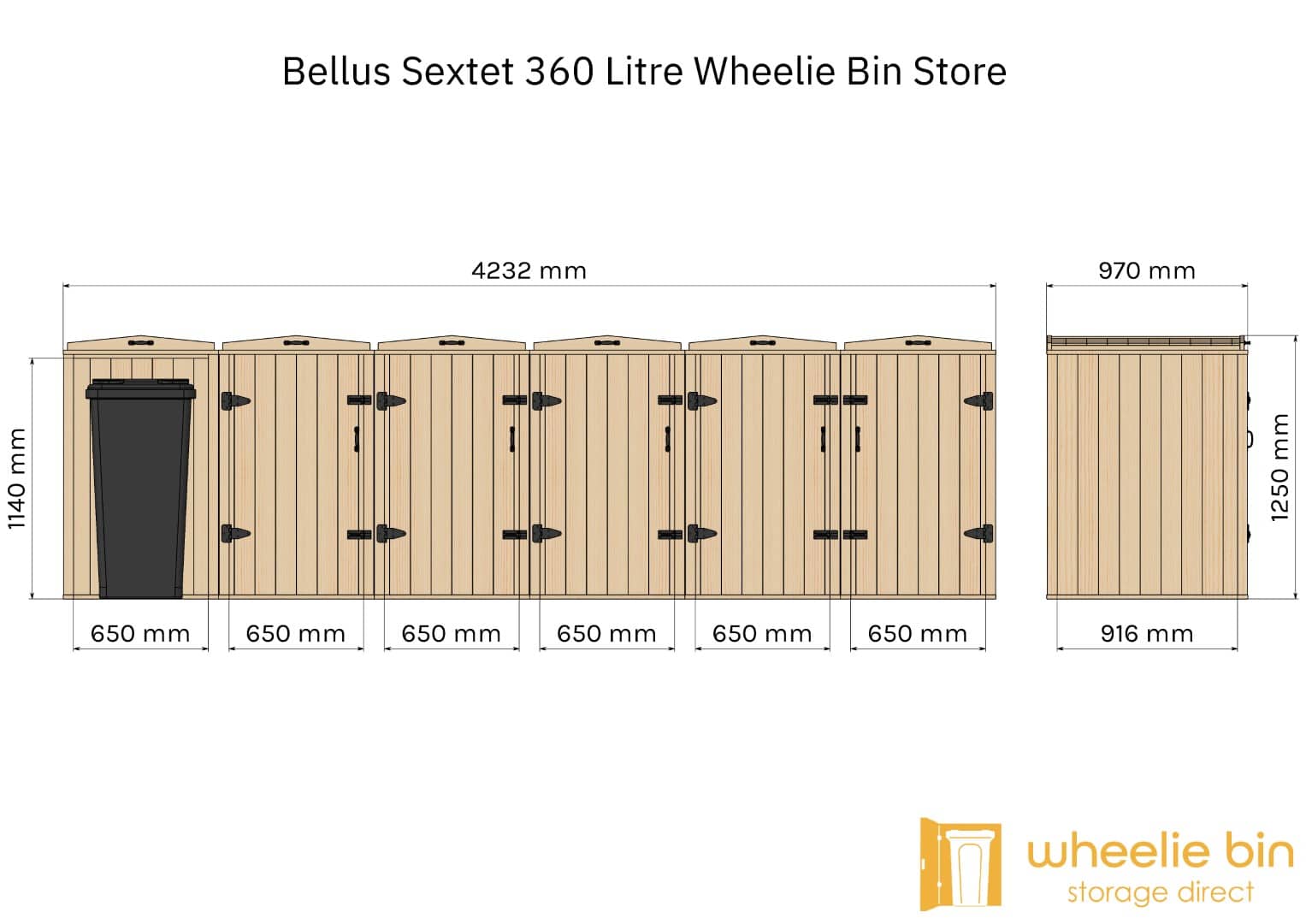 bellus 360 litre wheelie bin storage chest