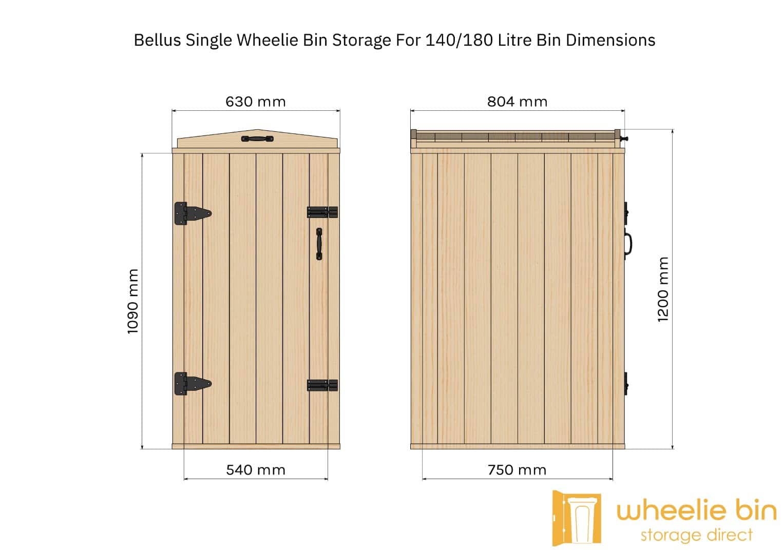 bellus single wheelie bin storage chest