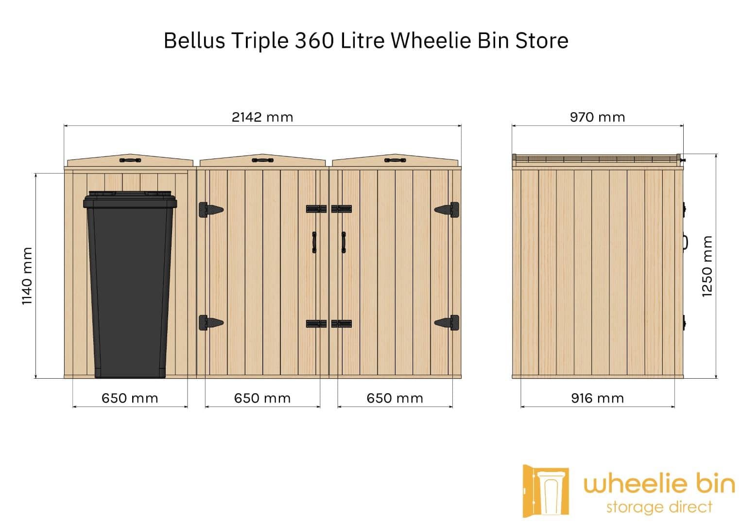 bellus 360 litre wheelie bin storage chest